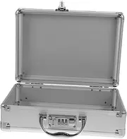 HOMSFOU Metal Briefcase for Men Aluminum Tool Storage Box with Organizer Hard Case for Tools Portable for Travel