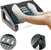 Foot Rest for Under Desk at Work, Adjustable Height Foot Rest,Ergonomic Foot Stool with Roller Massage for Pressure Relief, Portable Footstool Comfortable Leg Rest Under Desk for Office & Home (BLACK)