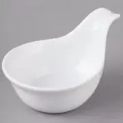 Winco 3'' Dia Porcelain Mini Dish, Ceramic Sauce/Tasting Spoon w/Handle