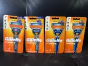 4x. gillette fusion 5 Men’s Razor (1) Cartridge (1) Razor Handle 5 Blades Each.~
