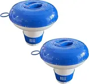 Floating Chemicale Dispenser - 2Pcs 1" & 3" Chlorine/Bromines Tablet Floater, 5" Large Capacity Floating Chlorinator & Bromines Holder for Spa, Inflatable/Aboves-Ground Pool, Pool Maintenance Floater
