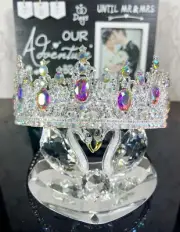 Unisex Silver Round Crown, Royal Crystal Crown, Prom, Party, Hair Acessory Gift