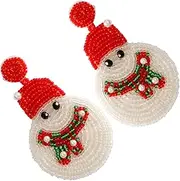 [CHILDWEET] 1 Pair Christmas Snowman Earrings Women Gothic Tiny Earrings for Girls