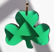 2pcs. of 40mm Shamrock Crystal Pendant - Clear or Emerald for St. Patrick's Day
