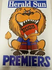 2003 Brisbane Lions -AFL Premiers Weg Poster (Original) signed by Leigh Matthews