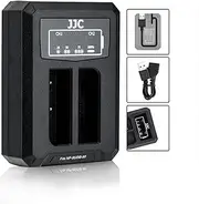 JJC NP-95 DB-90 Battery Charger USB Dual Slots for Fujifilm X100T X70 X30 X100S X100 X20 XF10 3D W1 X-S1 F31 F30, for Ricoh GXR, Replaces Fujifilm Charger BC-65N Ricoh BJ-9, with 40cm Extension Cable