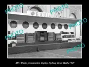 OLD LARGE HISTORIC PHOTO OF THE AWA RADIO SYDNEY TOWN HALLL SHOW STAND 1949
