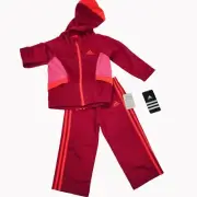 Adidas Baby Girls 12M Tracksuit Set Hooded Jacket Pants New with tags