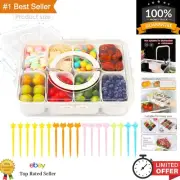 Divided Serving Tray with Lid & Handle - Snackle Box Charcuterie Container fo...