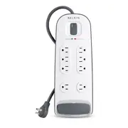 8-outlet Surge Protector with 6 ft Power Cord with Telephone Protection