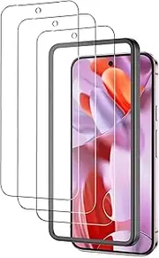 Google Pixel 9 Pro XL Screen Protector Tempered Glass Film HD Clear Tempered Glass Film Ultrasonic Fingerprint Compatiblewith Easy Installation Frame Anti Scratch Bubble Free Case Friendly 9H Hardness Tempered Glass Protector【3 Pack】