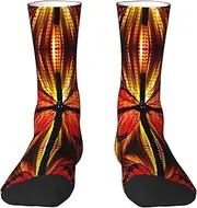 [EdWal] Soft Orange Butterfly print Moisture Wicking Socks Sports Socks for Men and Women Warm thermal Boot Hiking Socks
