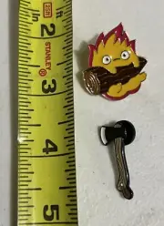 100x Lot Japanese Anime Studio Ghibli Inspired Calcifer Fire Pin And Ax Badge