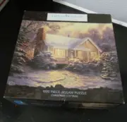 Thomas Kinkade Ceaco Puzzle 1000 pc NIB 'Christmas Cottage' 2007