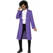 Adult Men's Fun World Purple Pain Rain Prince Rock Costume 80's Rock Star Retro