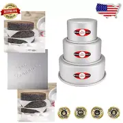 Oven-Safe 3-Piece 4 Inch Deep Round Cake Pan Set for Perfect Layered Cakes