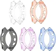 FitTurn intended for Garmin Fenix 7/Fenix 7 Solar/Fenix 7 Sapphire Solar Protector Cover Protective Case intended for GM Fenix 7 47mm Case Soft Ultra-Slim Protection Bumper (5 Cases)