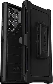 OtterBox Galaxy S23 Ultra (Only) - Defender Series Case - Black, Rugged & Durable - with Port Protection - Includes Holster Clip Kickstand - Microbial Defense Protection - Non-Retail Packaging