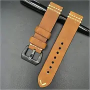 [ALMVIS] Watch Strap Leather Vintage Leather Strap Handmade Watchband for Man 22mm 24mm Watch Strap Fit for Panerai Watch Belt 8Color(Color 3,22mm)