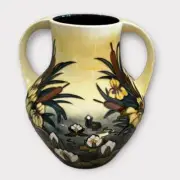 Moorcroft Lamia 10” Double Handle Vase Pottery 2002 Rachel Bishop Double Handle