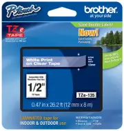 Genuine Brother TZe-135 P-touch Label Maker Tape TZe135 TZ135 TZ-135 White Clear
