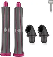 1 Pair 30mm/1.2 inch Long Hair Curling Barrels Attachments for Dyson Airwrap Hair Styling Tools with 2 Upgraded Adapter, Converting Hair Styler into Hair Dryer