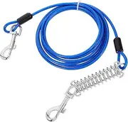 Abaodam Outdoor Dog Leash Swivel Hooks Heavy Duty Bungee Leash Dog Tie Out Cable for Camping Park Yard Spring Supplies