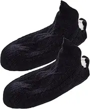 [Baluue] 1 Pair Non Slip Winter Slipper Socks for Women Fleece Lined Cozy Grip Socks Warm for Cold Stylish and Secure Fit for Home Use