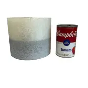 5'' X 6'' 3 Wick Candle White Silver Glitter Ombre Unscented Sparkle GLP6420