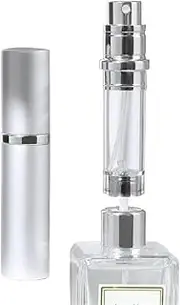 5ml Mini Bottom Filling Perfume Spray Dispenser Bottles Cosmetic Refillable Spray Atomizer Portable Liquid Container Bottle(Silver)