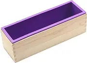 Nicole D0018 Flexible Rectangle Silicone Toast Loaf Soap Mould with Wooden Box DIY Tools Cake Bread Baking Moulds