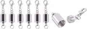 KONMAY 10 Sets Rhodium Screw-in Magnetic Necklace Clasps, Safety Magnetic Converter Clasps for Jewelry Making