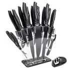 17-piece set of kitchen knives Knife block Sharpener Peeler Scissors Knife