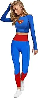 [DC Comics] Women's Cosplay Active Workout Outfits - Wonder Woman, Batgirl, Harley Quinn, Supergirl - 2 Piece Legging Sets