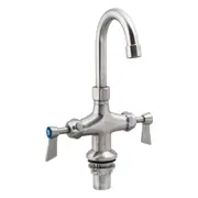 3Monkeez Stainless Steel Dual Hob Mount Body with Gooseneck 7" Spout - Taps and Rinse Jets (T-3MDHG07) - T-3MDHG07