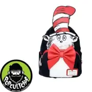 Dr. Seuss - Cat in the Hat Cosplay 10" Faux Leather Mini Backpack "New"
