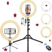 10.2" Selfie Ring Light w/Phone Tripod Stand & Phone Holder Bluetooth