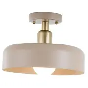 Contemporary Semi Flush Mount Ceiling Light Fixture, Brass Accent Ceiling