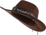 [LIFKOME] Cowboy Hat Party Hat Western Hats for Men Cowgirl Party Decorations Men Hats Women Cowgirl Hat Cowgirl Costume Hat Western Style Hat Wide Brim Cowgirl Hat Coffee Polyester