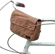 TOURBON Bike Bag Waxed Canvas Bicycle Handlebar Bag Zipper Crossbar Front Fra...