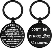 ENGZHI 21st Birthday Decorations for Him, 21 Year Old Boy Birthday Gift Ideas for Son Grandson Men, Metal Keychain