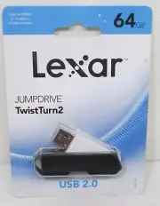 64 GB Lexar Jumpdrive Twist Turn 2 USB 2.0 LJDTT2-64GABNABK BLACK