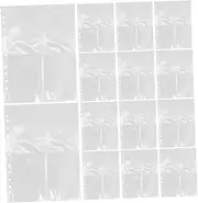 Yardenfun 30pcs Sheets Album Page Transparent Binder Powerful Machine End Cover Photo Wall Photo Frames Card Holder Binder Fitness Machine End Caps White Board Card Pocket Binder PVC