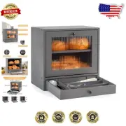 Double-Layer Wooden Bread Box with Drawer - Stylish Kitchen Storage Solution