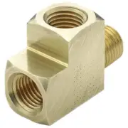 1/8" Parker 2225P-2 Street Tee Female x Male x Fem NPT Threaded Extruded Brass