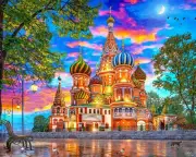 Majestic by Springbok 1000 Piece Jigsaw Puzzle Sunset at St Basil's - Made in...