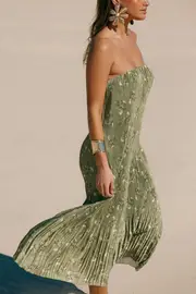 [PUP3] Sylvie Strapless Midi Dress - Sage Botanica XL sage
