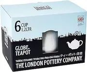 London Pottery Teapot with Strainer, White, 6 Cup (1.2 Litre)