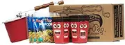Original Whirley Pop Starter Pack - Wabash Valley Farms Popcorn Kit, Whirley Pop Popcorn Maker With 3 Movie Theater Popcorn Kits and 4 Movie Night Face Tubs, Gourmet Popcorn Gift Sets (Metal Gear-Red)