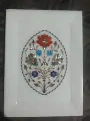 9"x12" Marquetry Malachite Floral Marble tray water plate mosaic inlay h121
